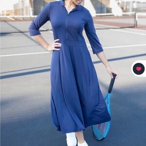 Navy Midi Athletic Dress